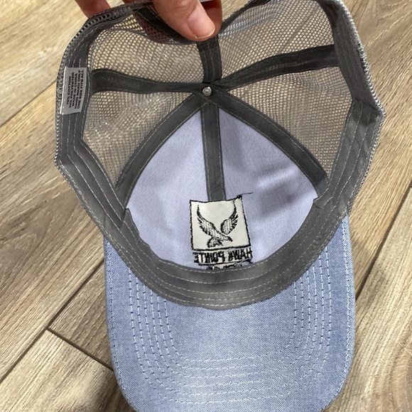 HAWK POINT LODGE Blue Gray Trucker Hat Adjustable - Picture 6 of 7